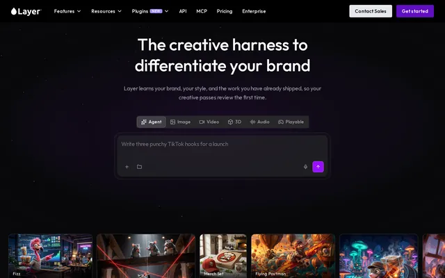 Layer website screenshot