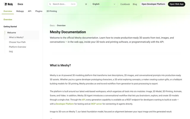 Meshy website screenshot