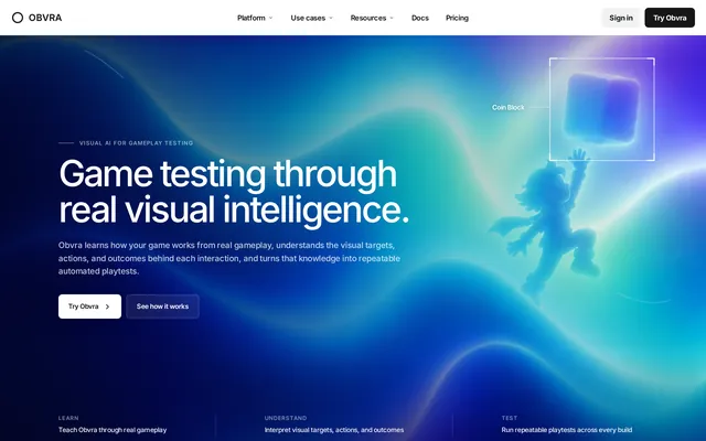 Obvra website screenshot