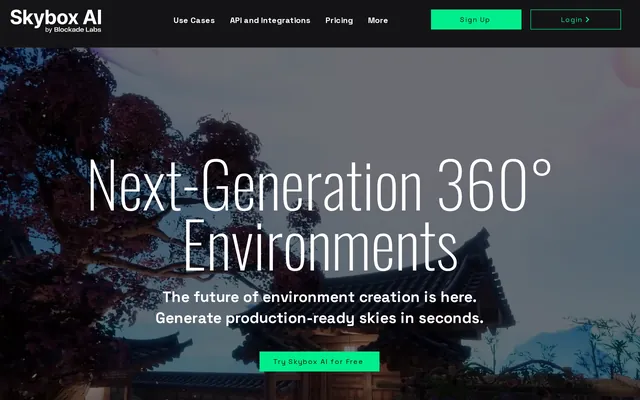 Skybox AI (Blockade Labs) website screenshot